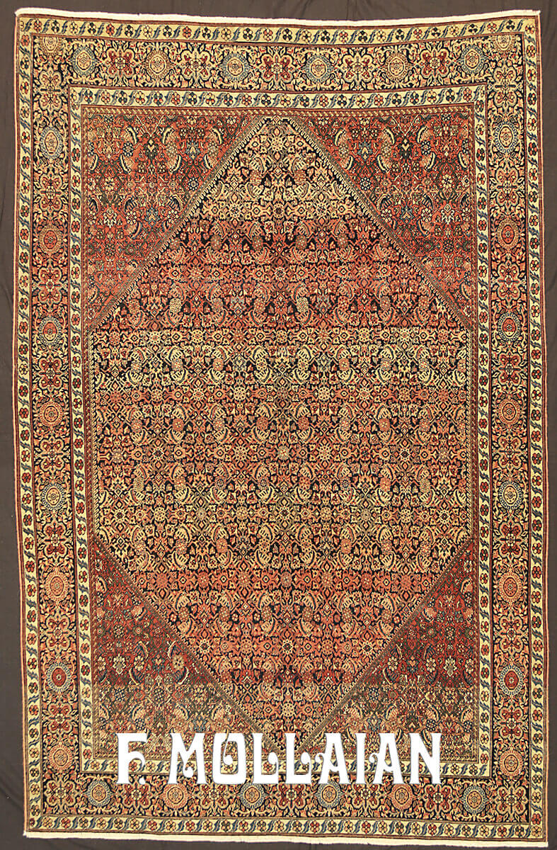 Antique Persian Saruk Farahan Rug (197x130 cm)